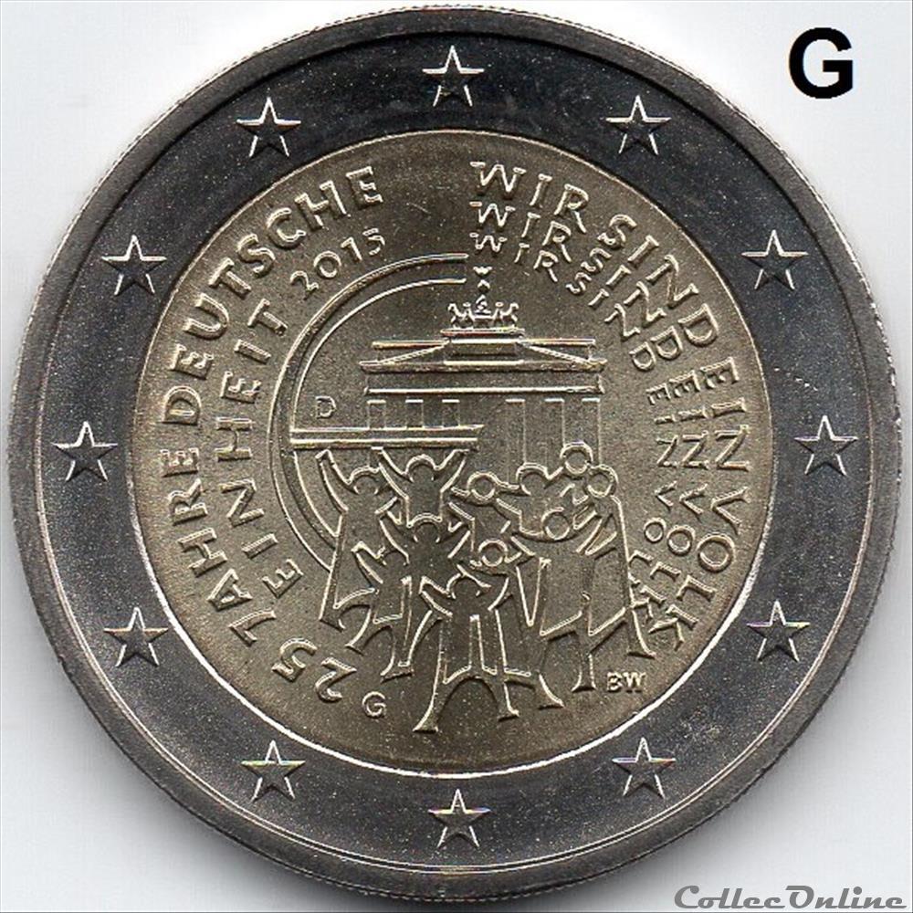monnaie euro allemagne 2015 25eme anniversaire de la reunification