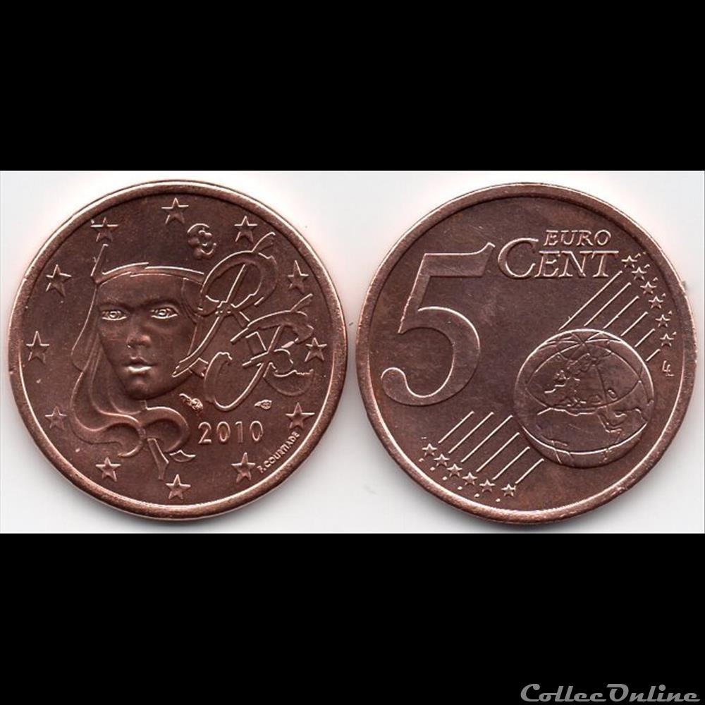 5 cent : 2010 Marianne, symbole de la République française. monnaie euro france 5 cent 2010 marianne symbole de la republique francaise