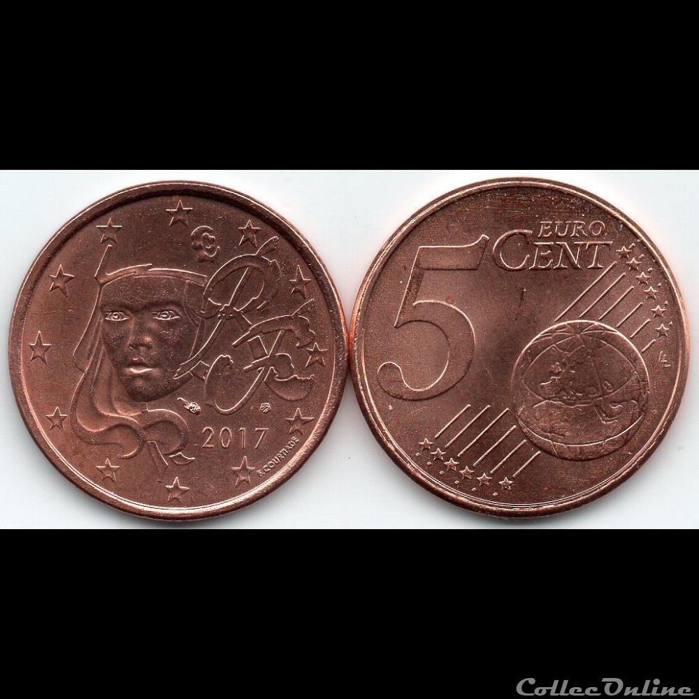 5 cent : 2017 Marianne, symbole de la République française. monnaie euro france 5 cent 2017 marianne symbole de la republique francaise