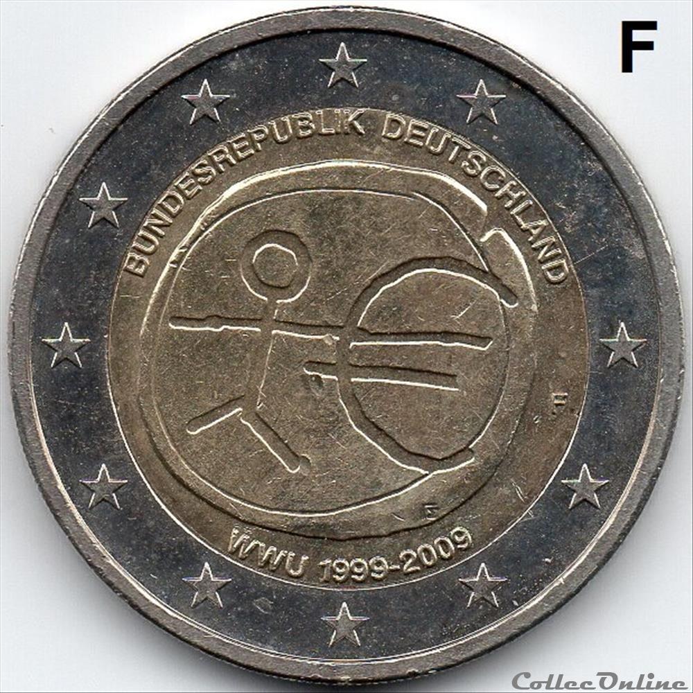 2009 : X° An. U.E et Monétaire 5 monnaie euro allemagne 2009 x an u e et monetaire