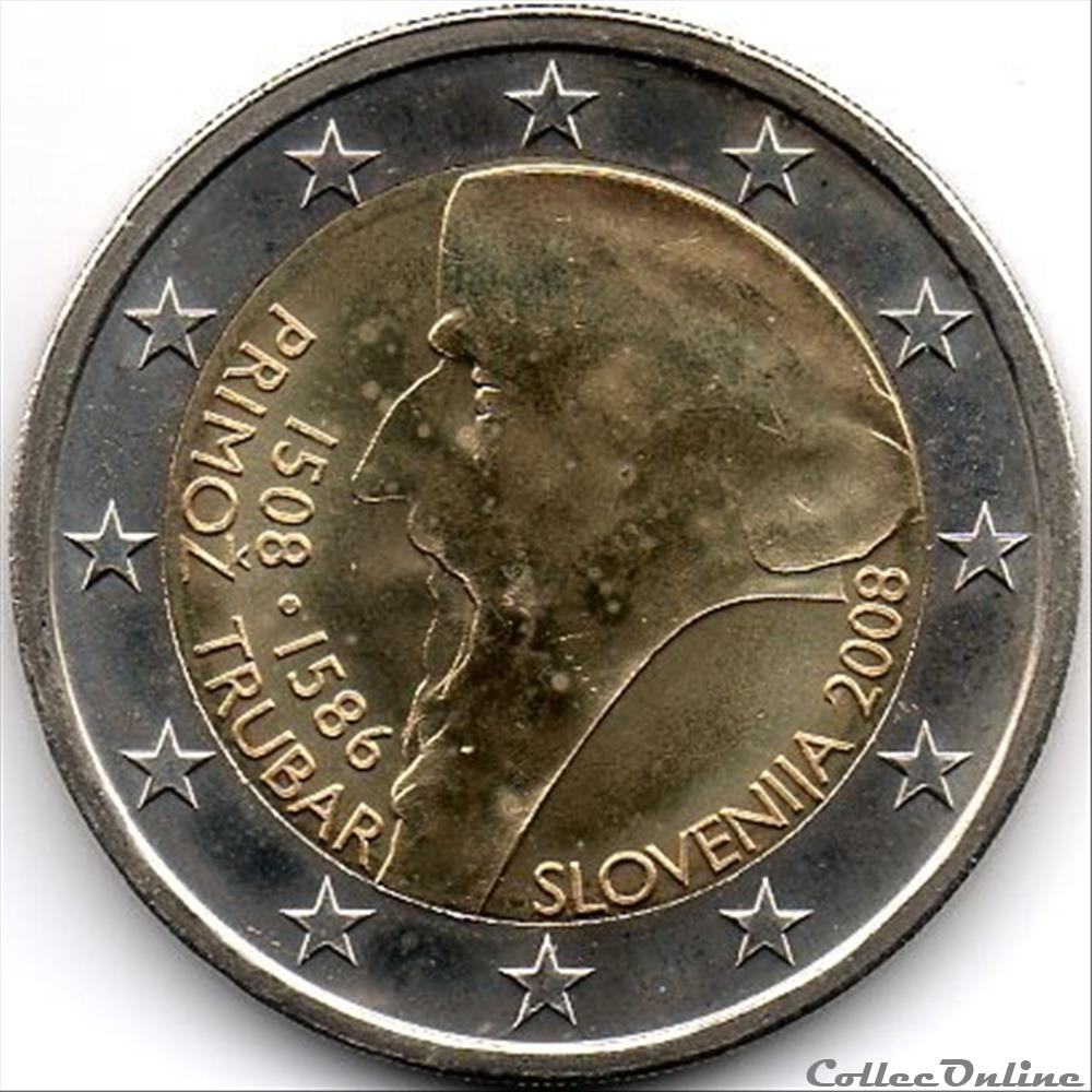 2008 : 500 ème ann. Primo TRUBAR monnaie euro slovenie 2008 500 eme ann primo trubar