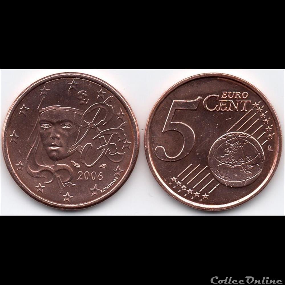 5 cent : 2006 Marianne, symbole de la République française. monnaie euro france 5 cent 2006 marianne symbole de la republique francaise