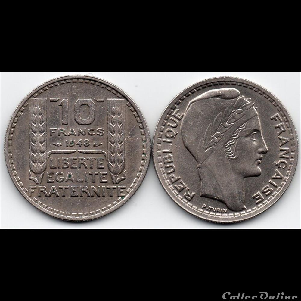 monnaie france moderne 10 fr turin petite tete 1948