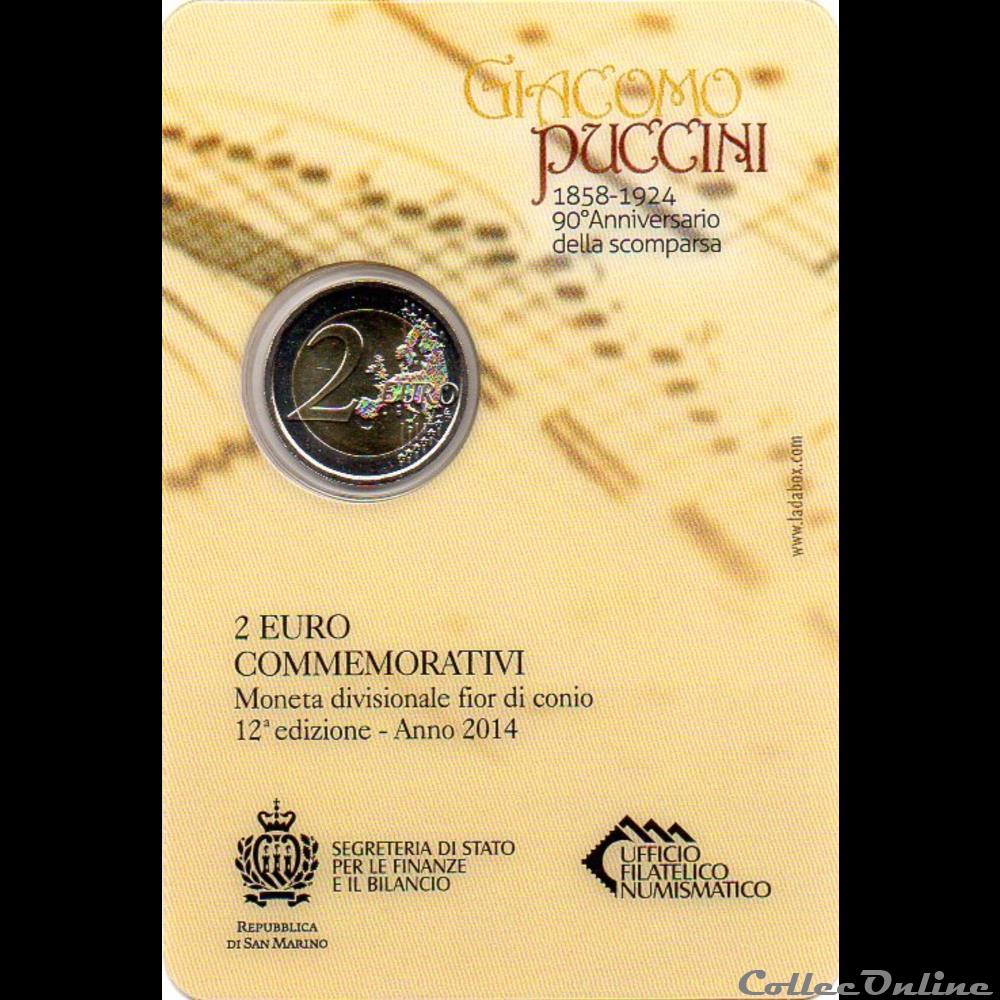 monnaies euros saint marin 2014 giacomo puccini
