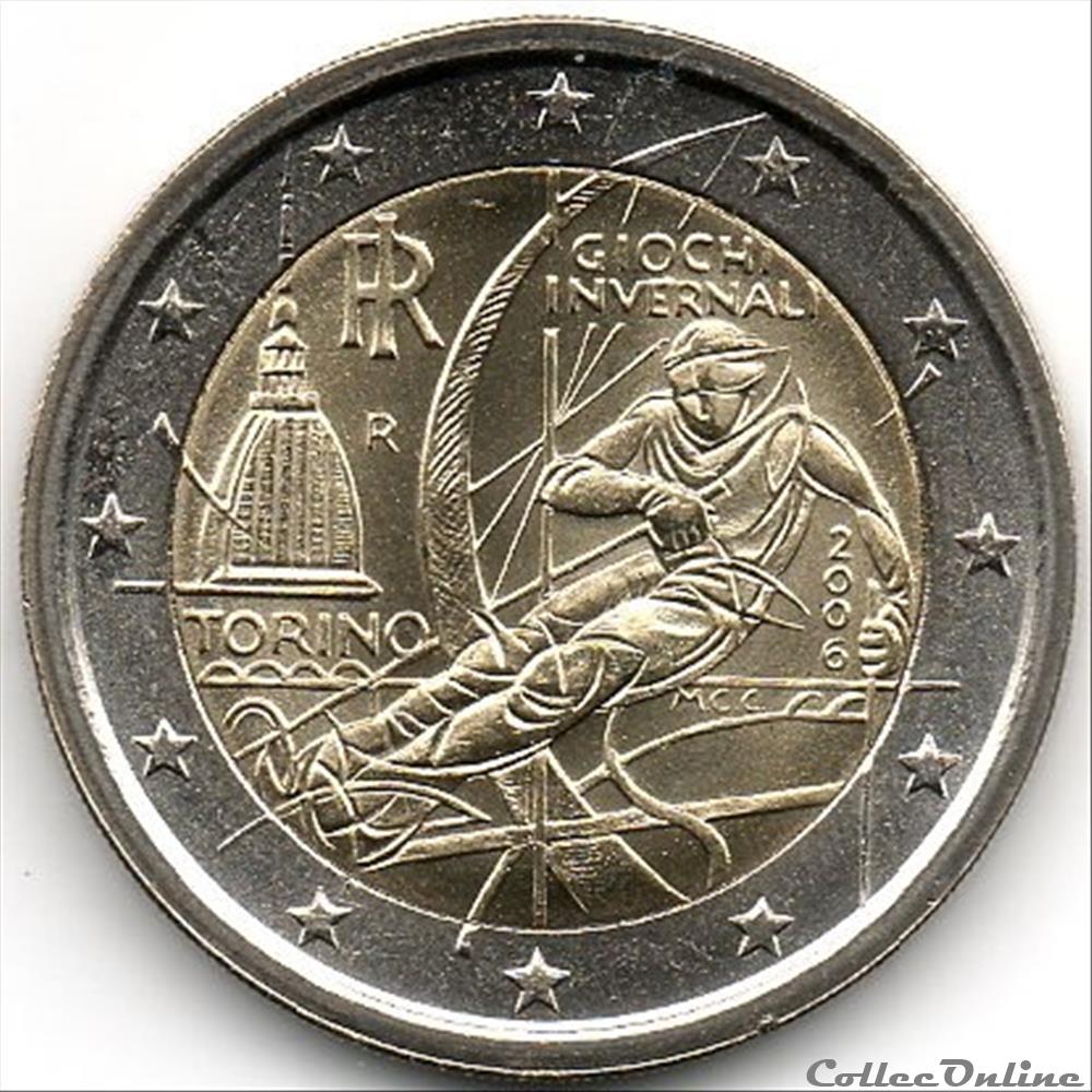 monnaie euro italie 2006 jeux olympiques deturin