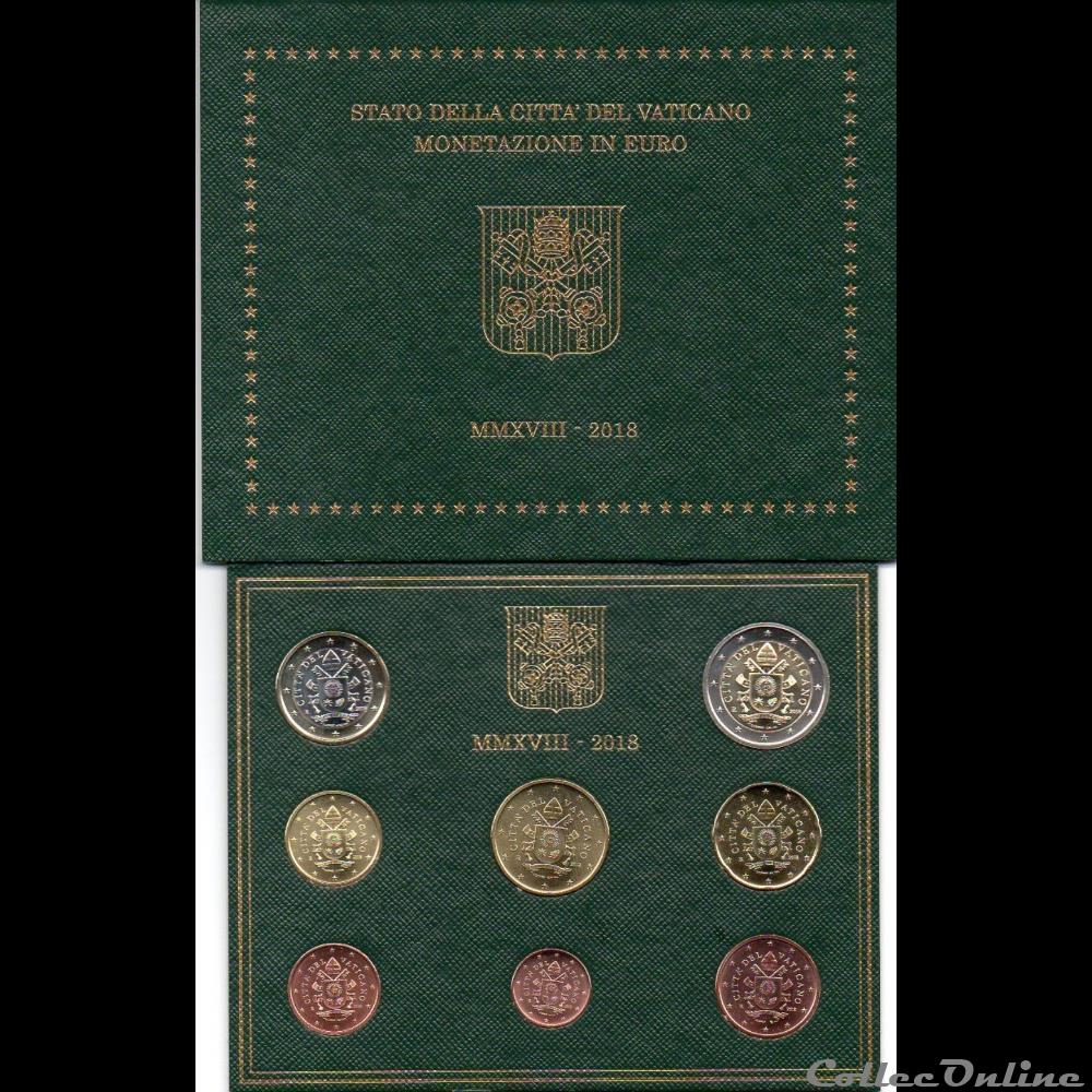 2018 : Coffet BU 2 monnaie euro a vatican 2018 coffet bu