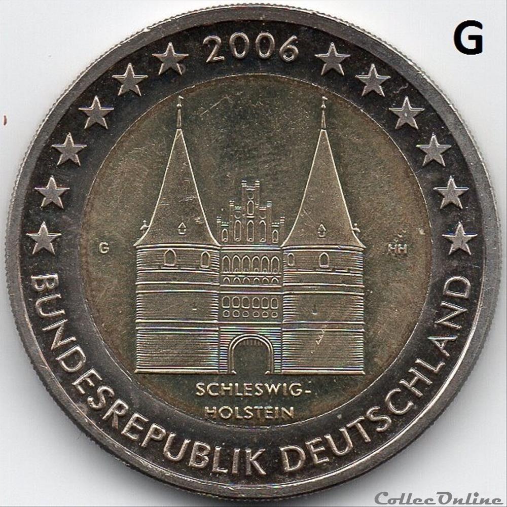 monnaie euro allemagne 2006 schleswig holstein