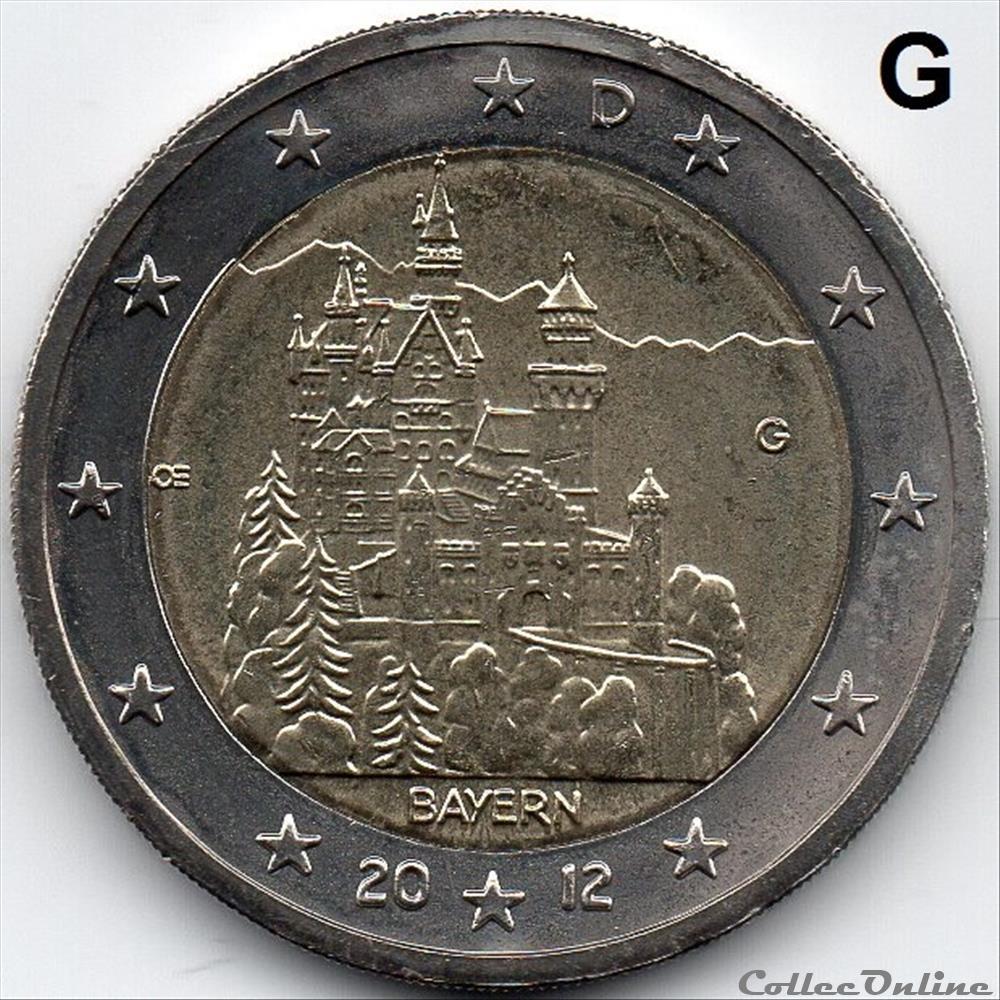 monnaie euro allemagne 2012 chateau de neuschwanstein