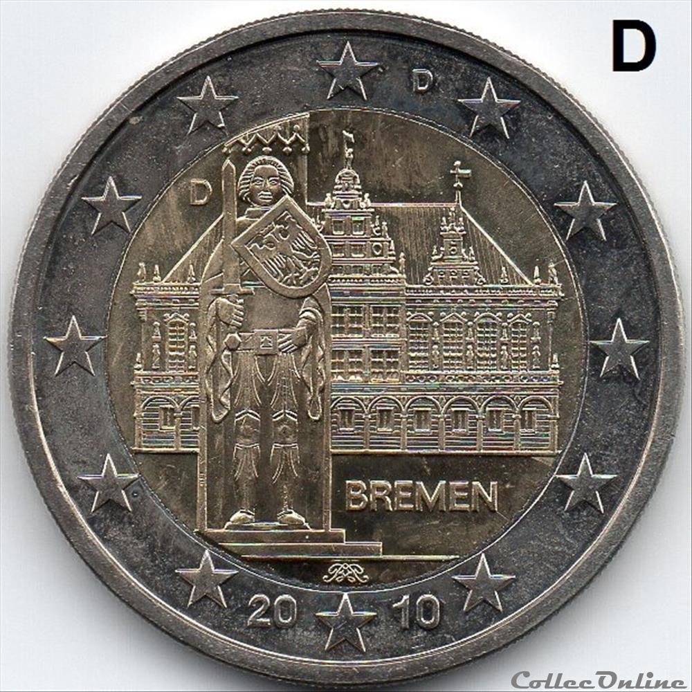 monnaie euro allemagne 2010 bremen