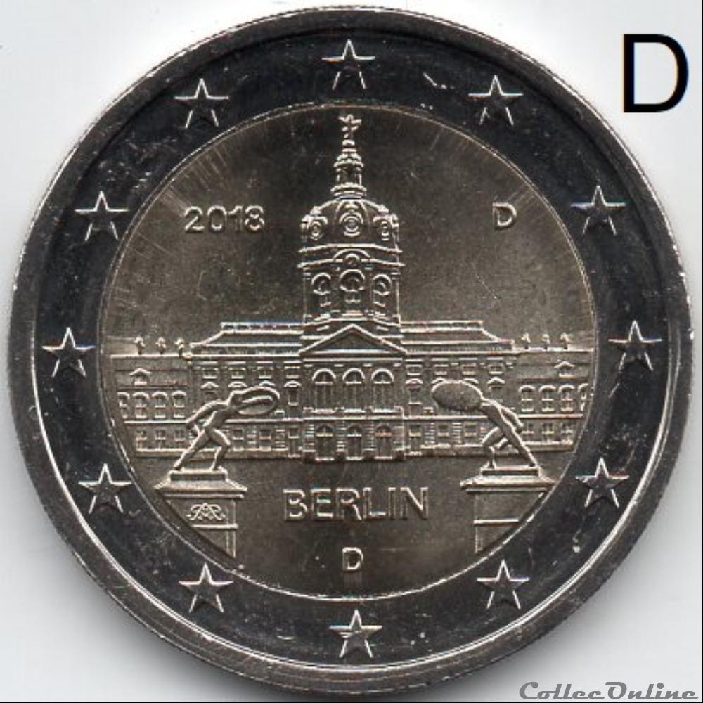 2018 : Berlin 2 monnaie euro a allemagne 2018 berlin