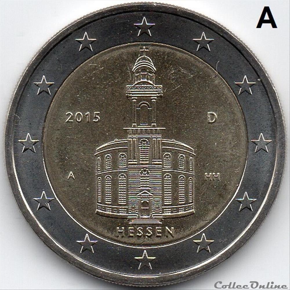 monnaie euro allemagne 2015 hessen eglise saint paul a francfort