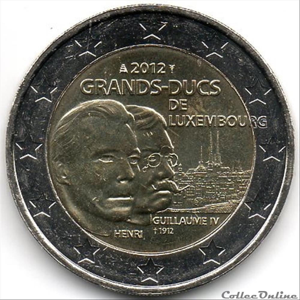2012 : 100 ans mort Guillaume IV monnaie euro luxembourg 2012 100 ans mort guillaume iv