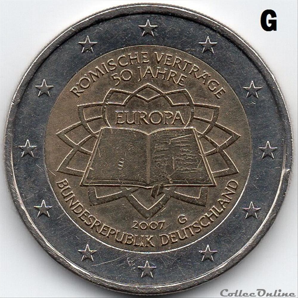 monnaie euro allemagne 2007 traite de rome