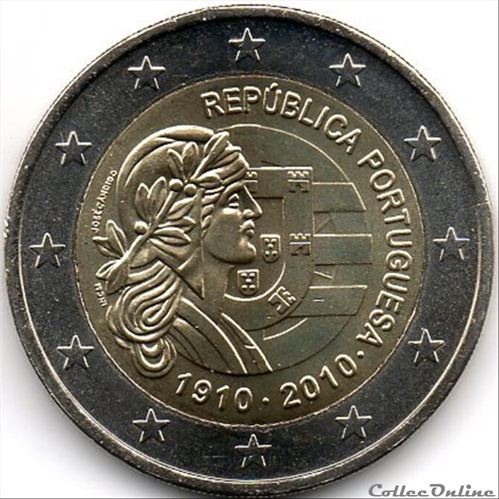 2010 : 100 ans de la République monnaie euro portugal 2010 100 ans de la republique