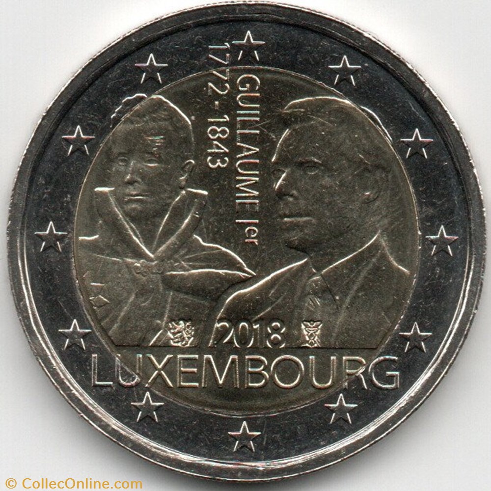 2018 : 175 em anniversaire du décèss du Grand-Duc Guillaume 1er monnaie euro luxembourg 2018 175 em anniversaire du decess du grand duc guillaume 1er