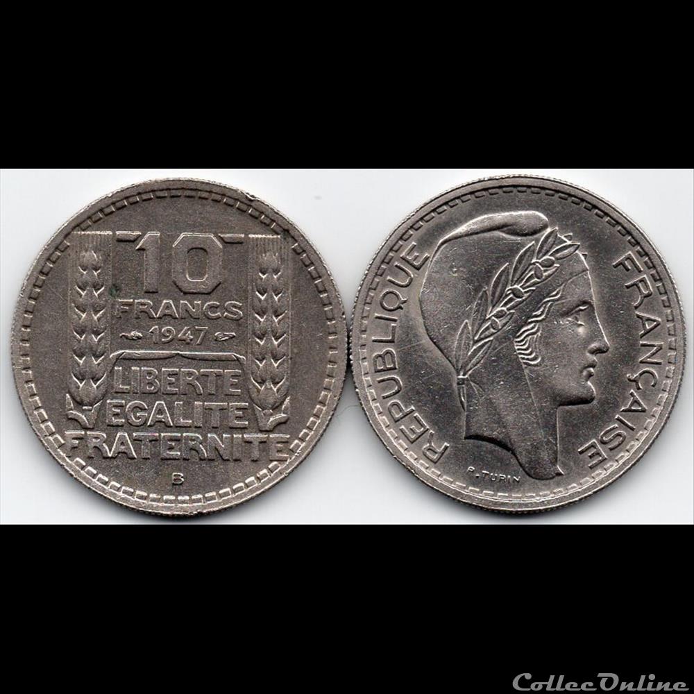 monnaie france moderne 10 fr turin petite tete 1947 b