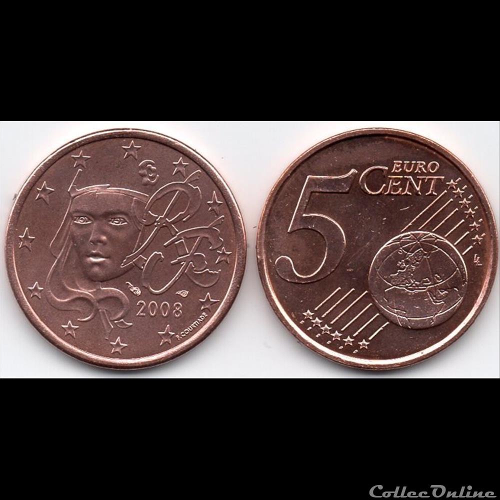 monnaie euro france 5 cent 2008 marianne symbole de la republique francaise