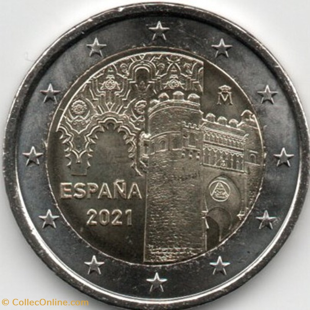monnaies euros espagne 2021 ville historique de tolede inscrite au patrimoine mondial de unesco depuis 1986