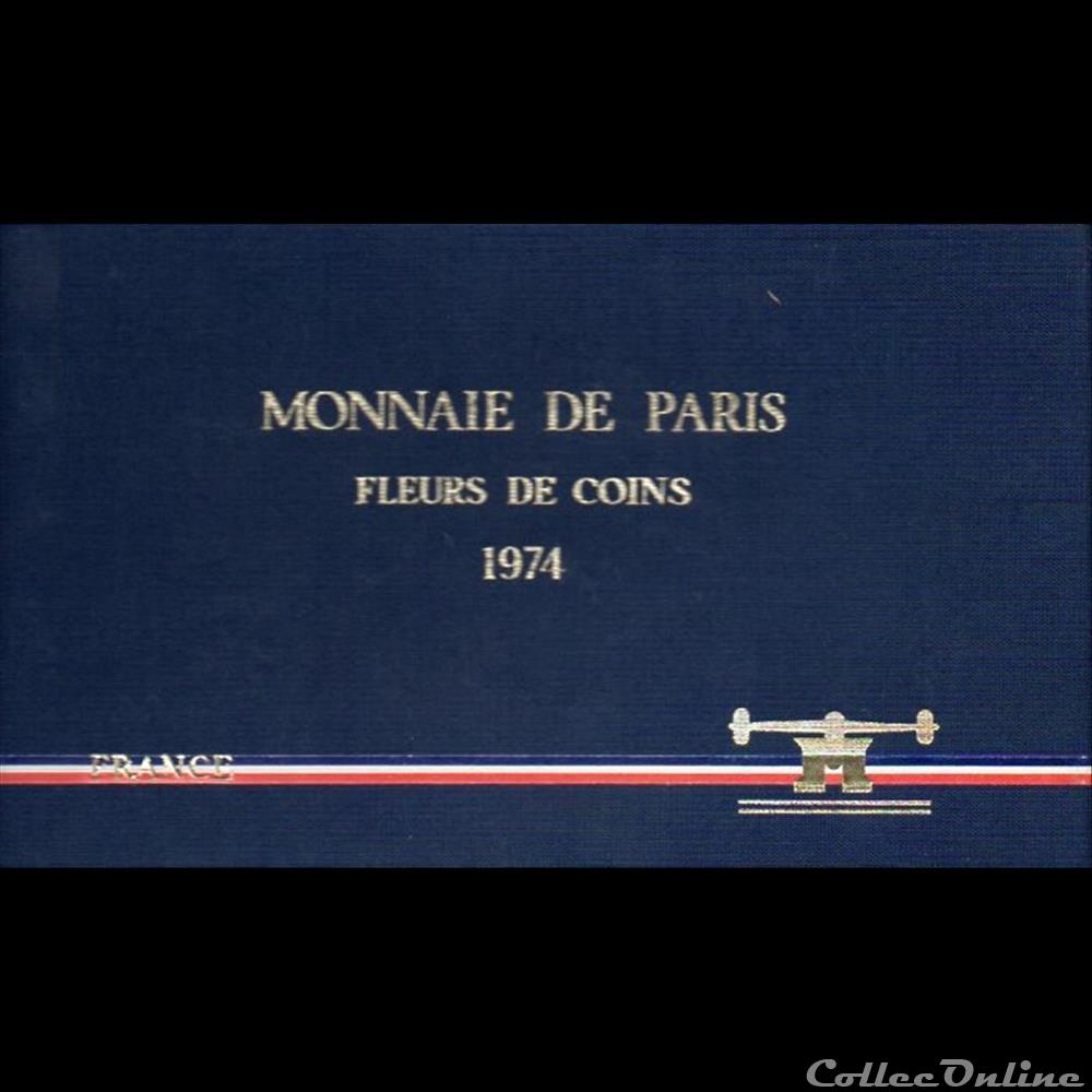 1974 : Fleurs de coins 2 monnaie france moderne 1974 fleurs de coins