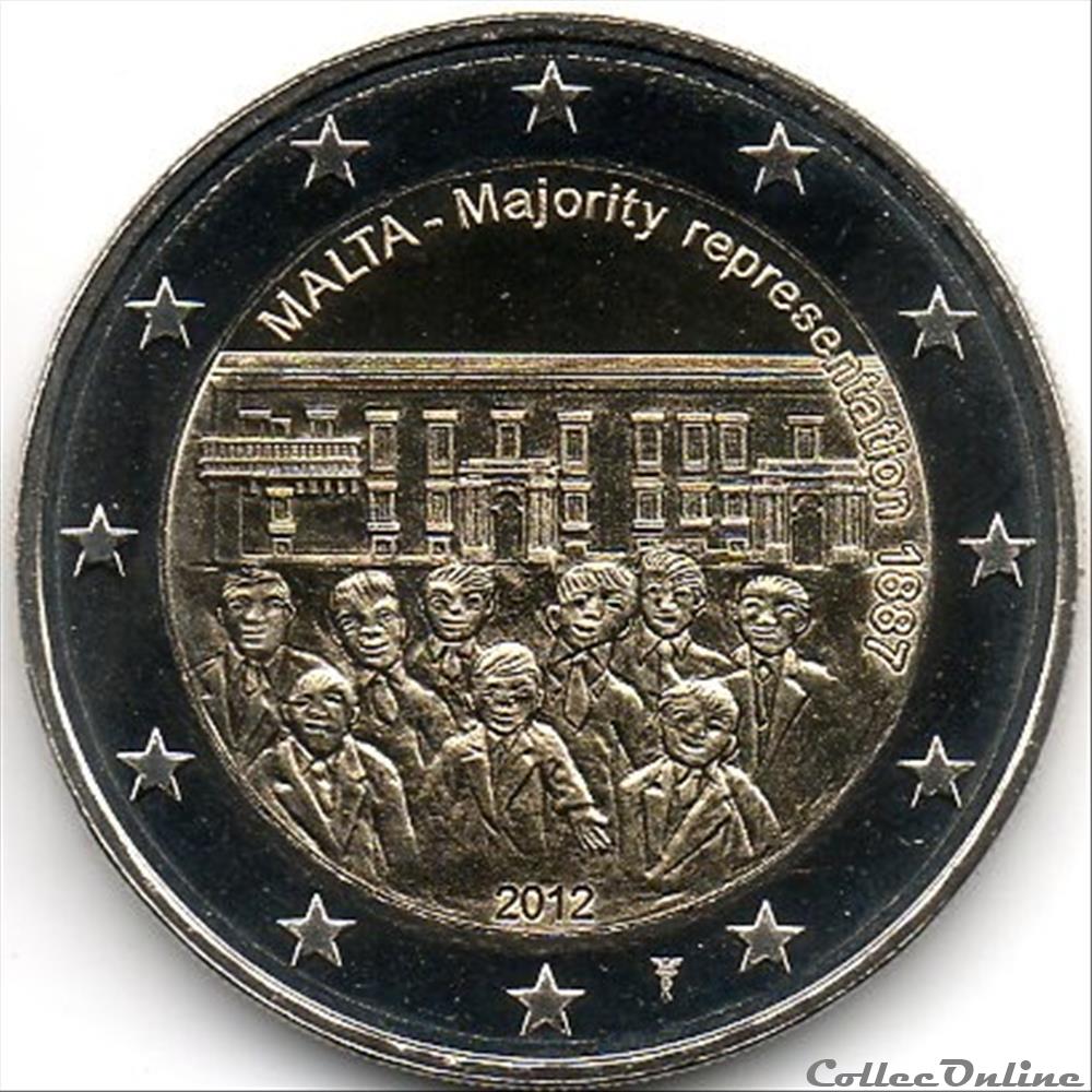 2012 : Représentation majoritaire 1887 monnaie euro malte 2012 representation majoritaire 1887