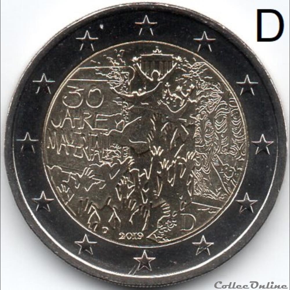 monnaie euro a allemagne 2019 chute mur de berlin