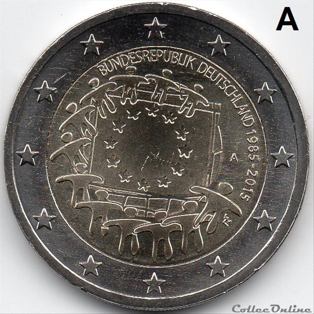 2015 : 30ième anniversaire drapeau européenne monnaie allemagne 2015 30ieme anniversaire drapeau europeenne