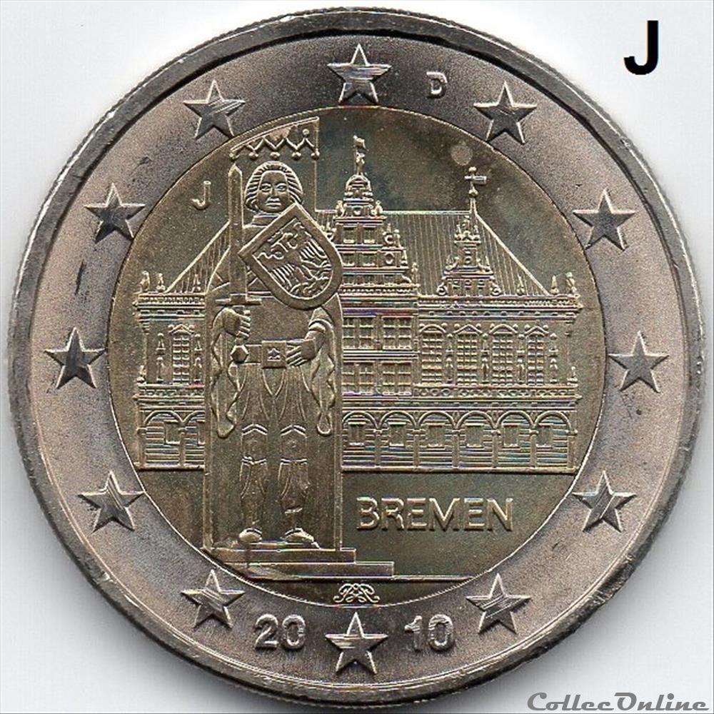 monnaie euro allemagne 2010 bremen