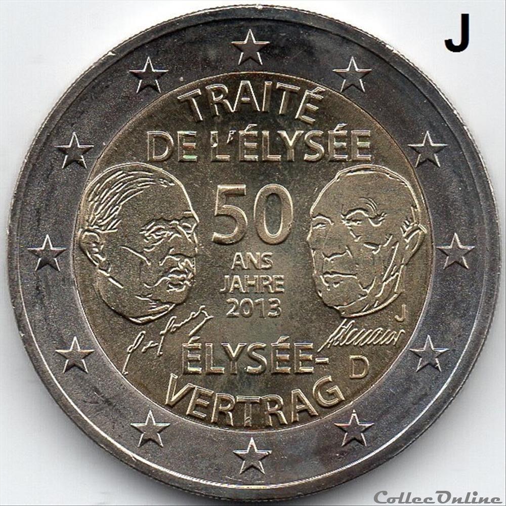 monnaie euro allemagne 2013 50 ans traite de elysee