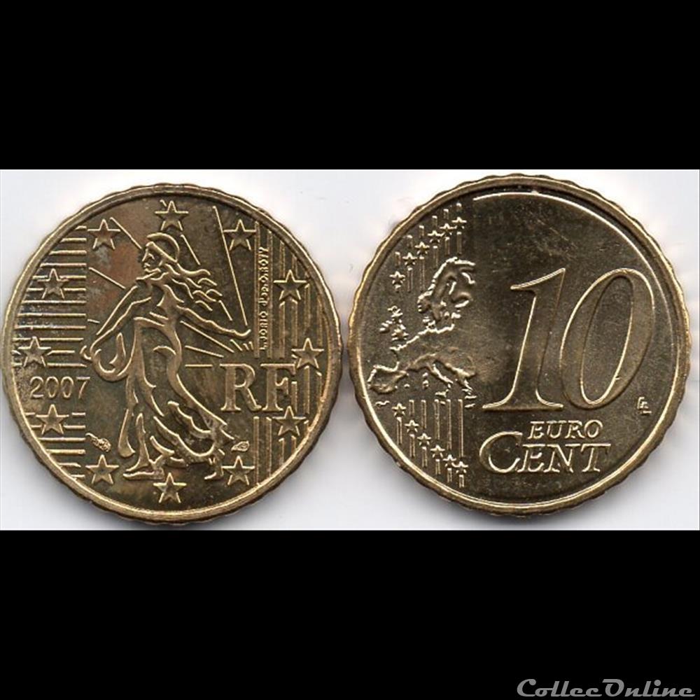 10 Cent : 2007 La Semeuse monnaie euro france 10 cent 2007 la semeuse