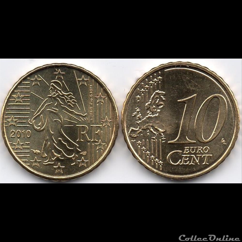 10 Cent : 2010 La Semeuse monnaie euro france 10 cent 2010 la semeuse