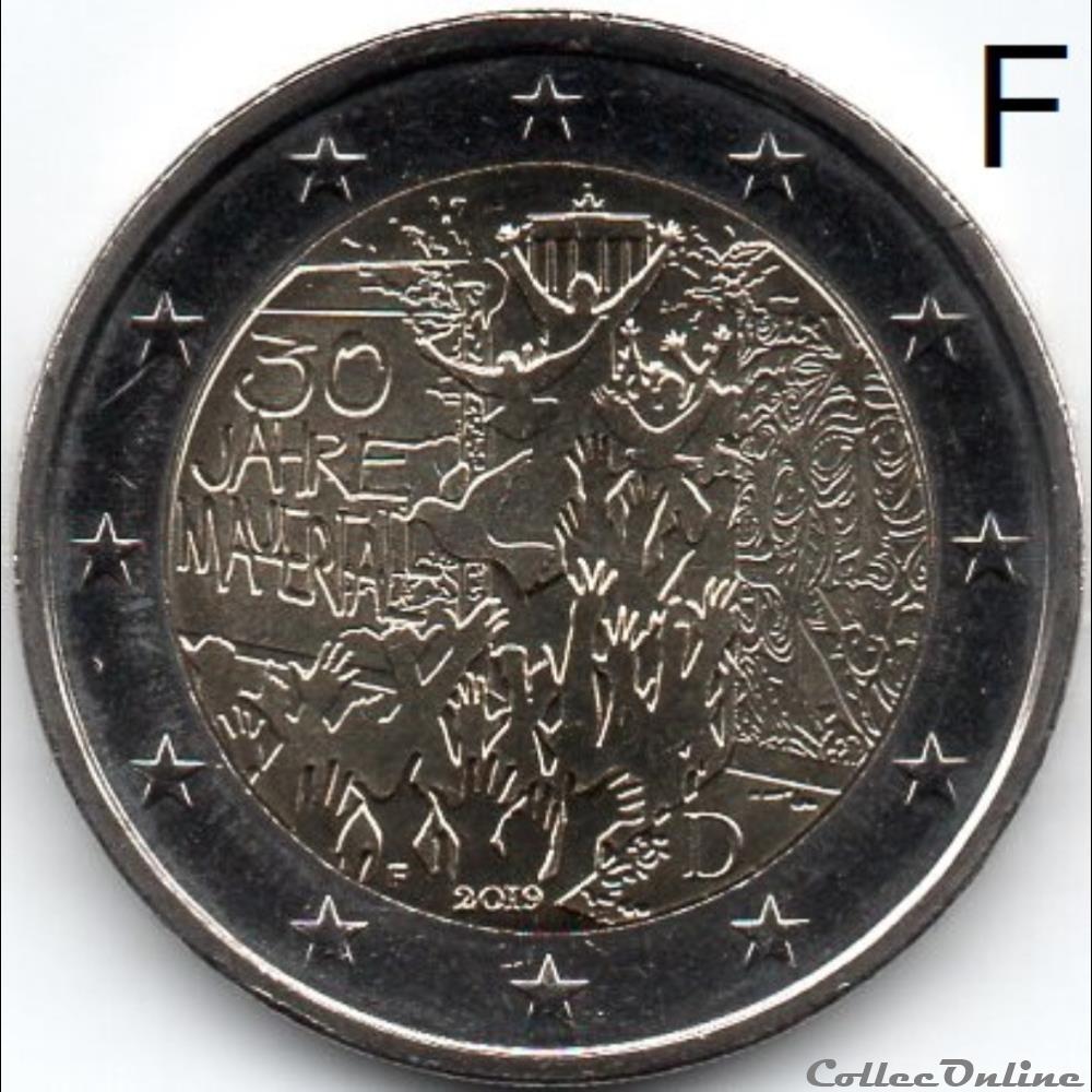 monnaie euro a allemagne 2019 chute mur de berlin