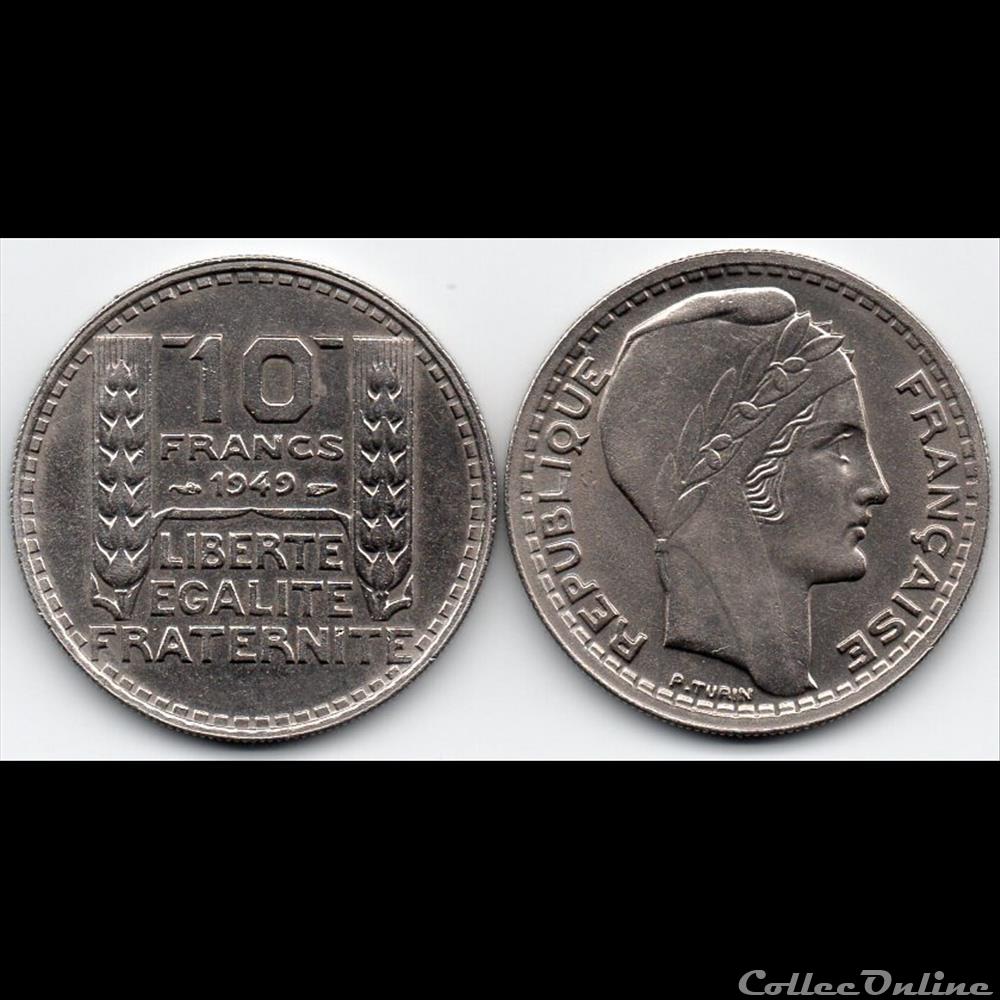 monnaie france moderne 10 fr turin petite tete 1949