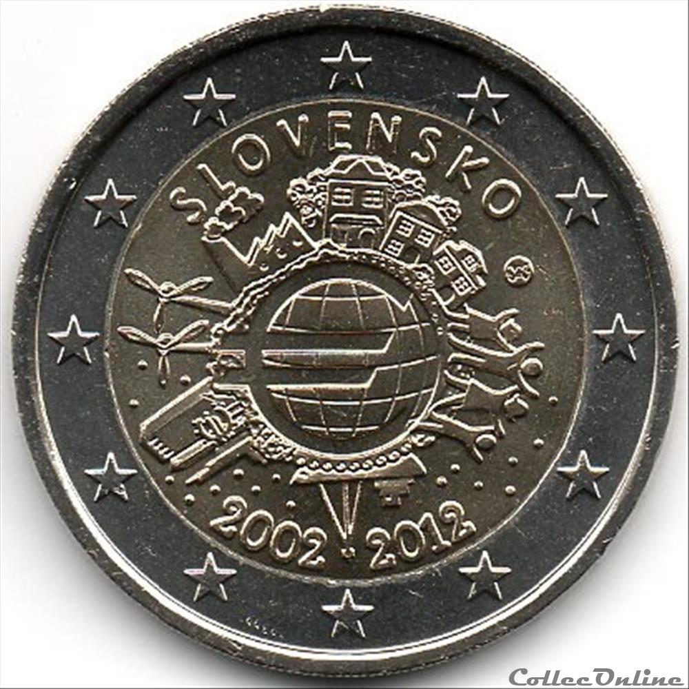 2012 : 10 ans de l'€uro monnaie euro slovaquie 2012 10 ans de uro