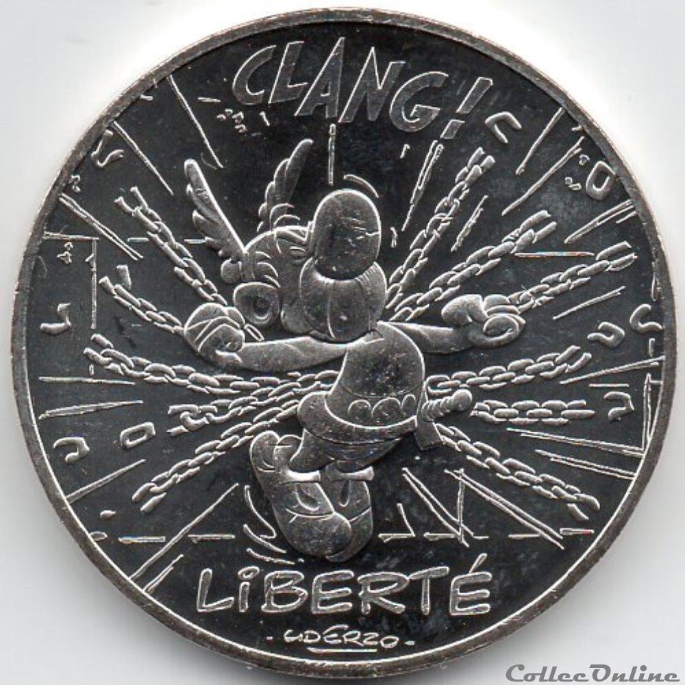 2015 : Astérix et la liberté argent 3 monnaie euro france 2015 asterix et la liberte argent