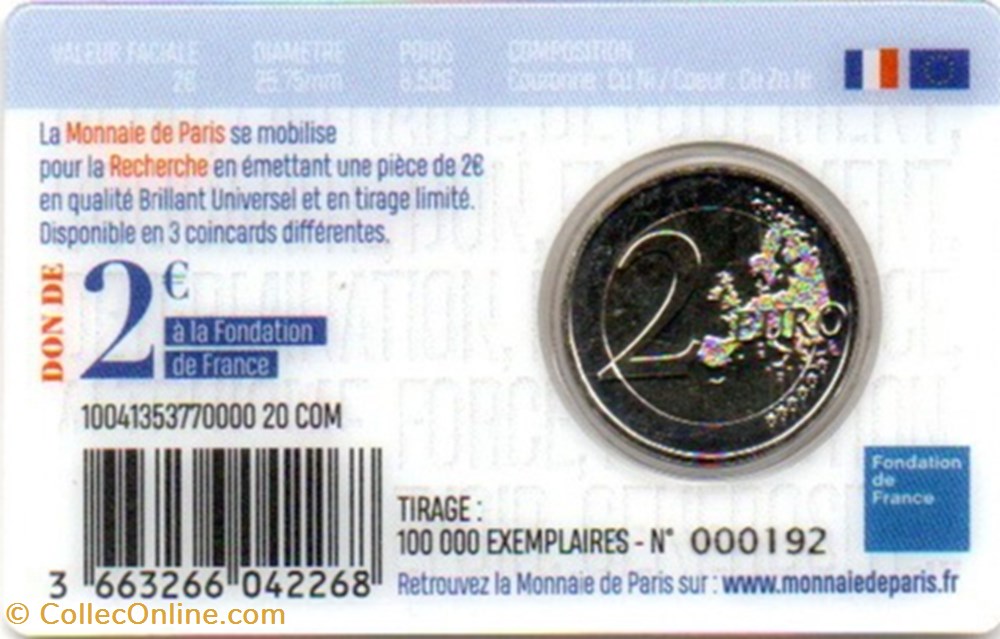 2020 : Recherche Médicale 3 monnaie euro 2020 recherche medicale