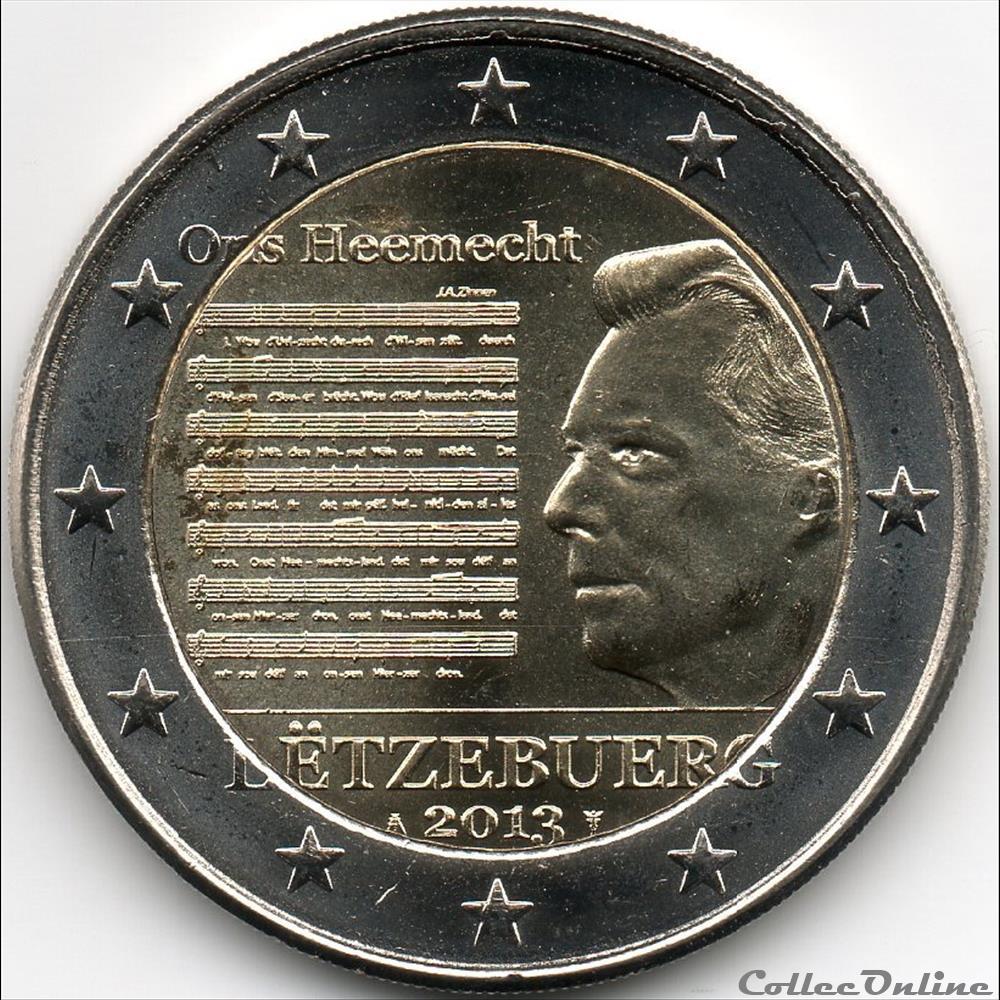 monnaie euro luxembourg 2013 hymne national