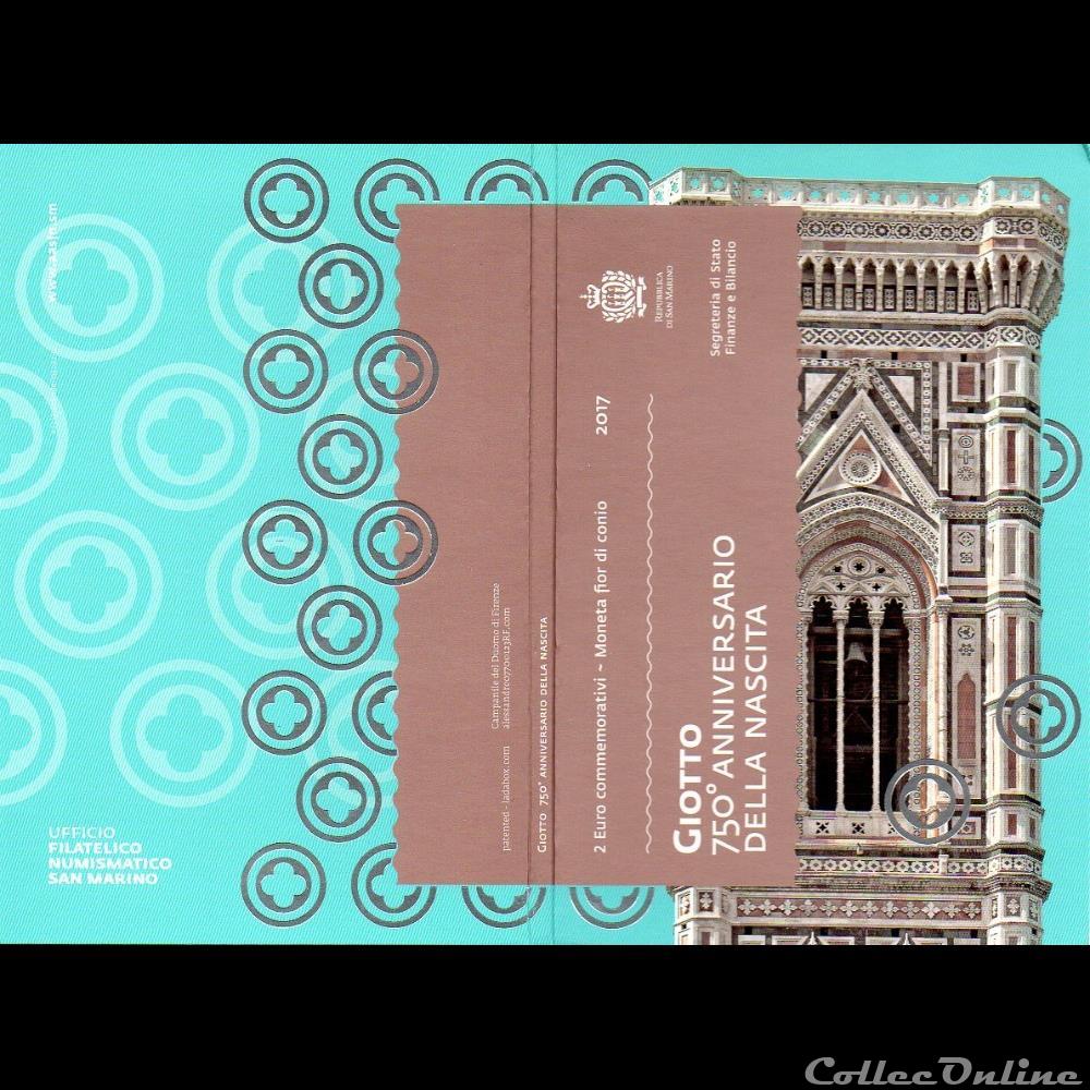 monnaies euros a saint marin 2017 giotto