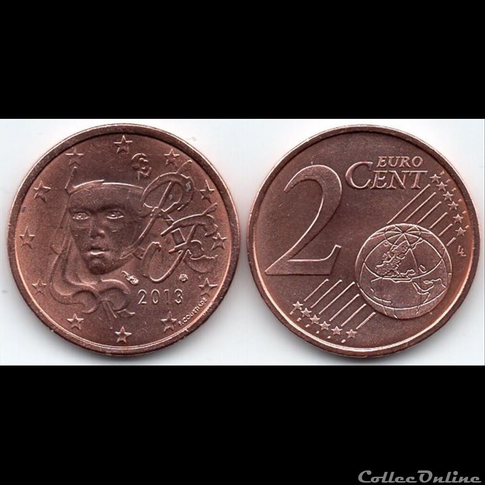 monnaie euro france 2 cent 2013 marianne symbole de la republique francaise