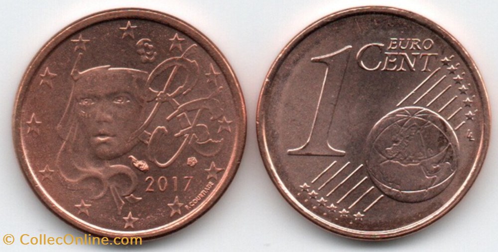 1 cent : 2017 Marianne, symbole de la République française. monnaie euro france 1 cent 2017 marianne symbole de la republique francaise