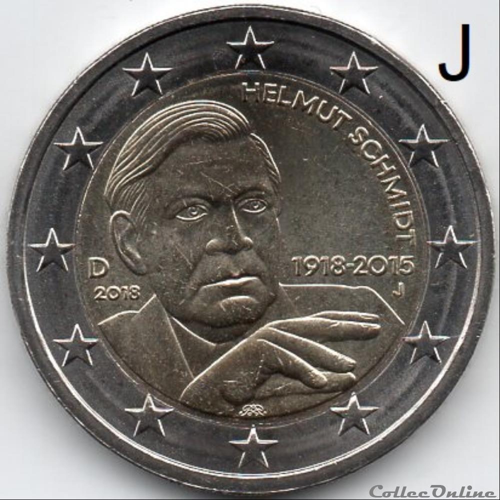2018 : Helmut Schmidt 5 monnaie euro a allemagne 2018 helmut schmidt