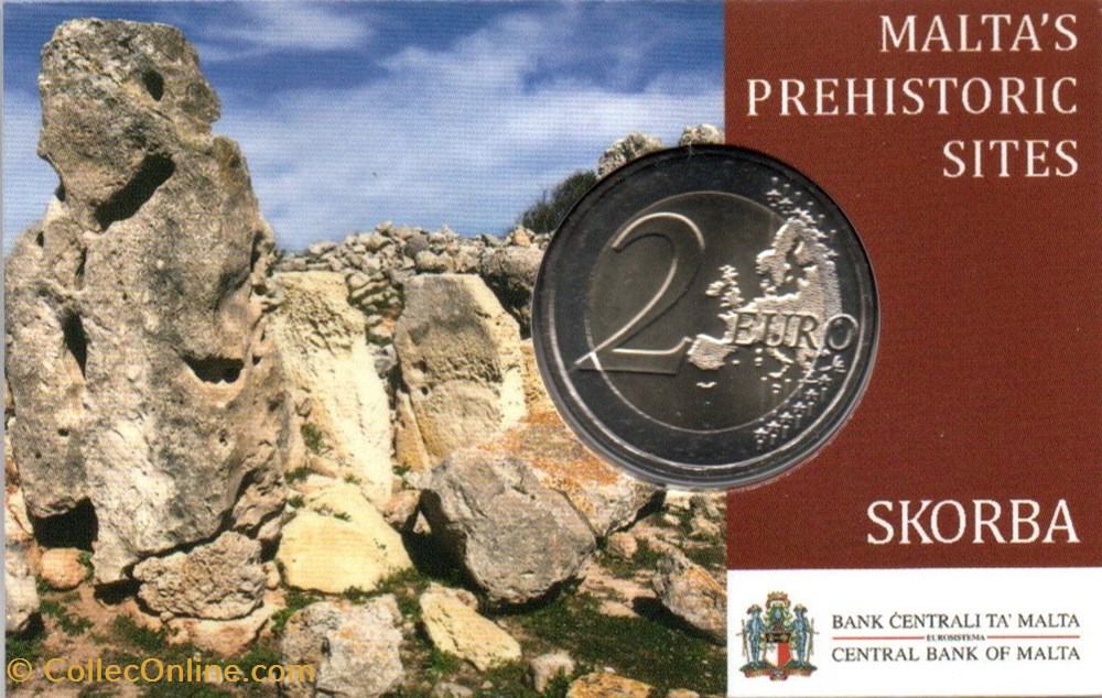 2020 : Coin card Temple Ta Skorba avec poinçon monnaie de Paris 2 euro malte 2020 coin card temple ta skorba avec poincon monnaie de paris