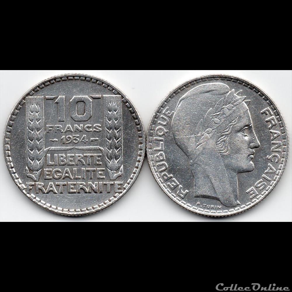 monnaie france moderne 10 fr turin argent 1934