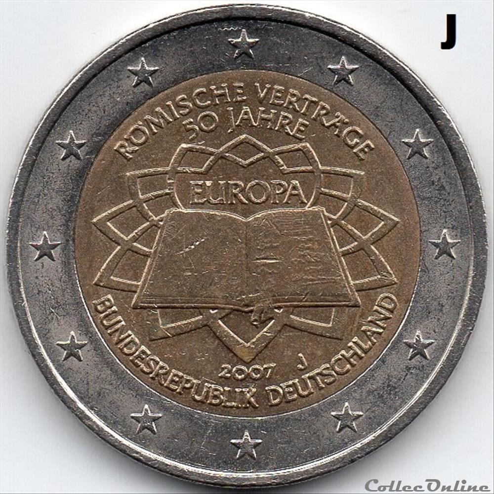 monnaie euro allemagne 2007 traite de rome