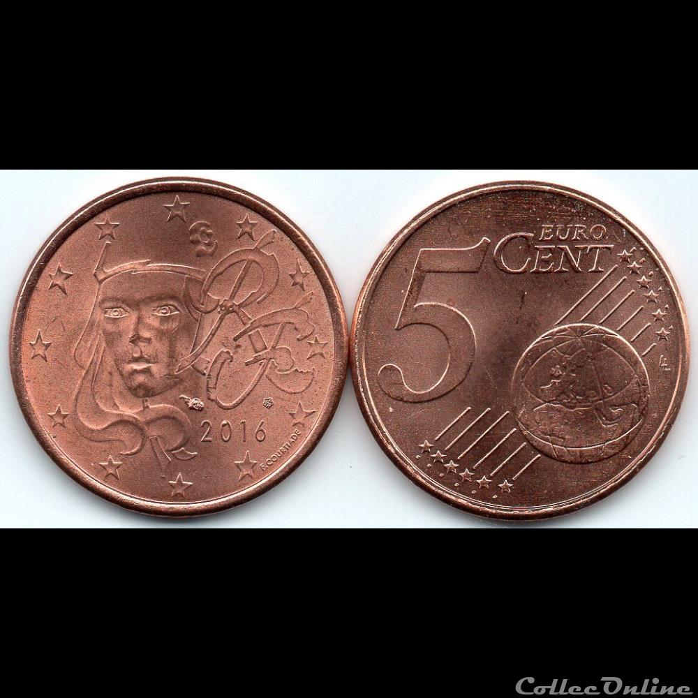 monnaie euro france 5 cent 2016 marianne symbole de la republique francaise
