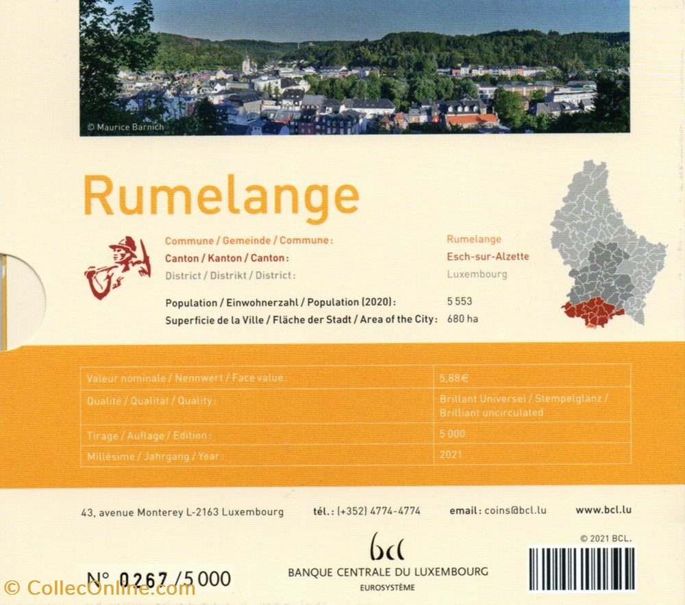 2021 : Coffet BU Rumelange 4 monnaies euros luxembourg 2021 coffet bu rumelange
