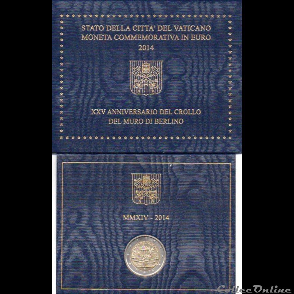 2014 : 25 eme anniversaire de la chute du mur de Berlin 3 monnaie euro vatican 2014 25 eme anniversaire de la chute du mur de berlin