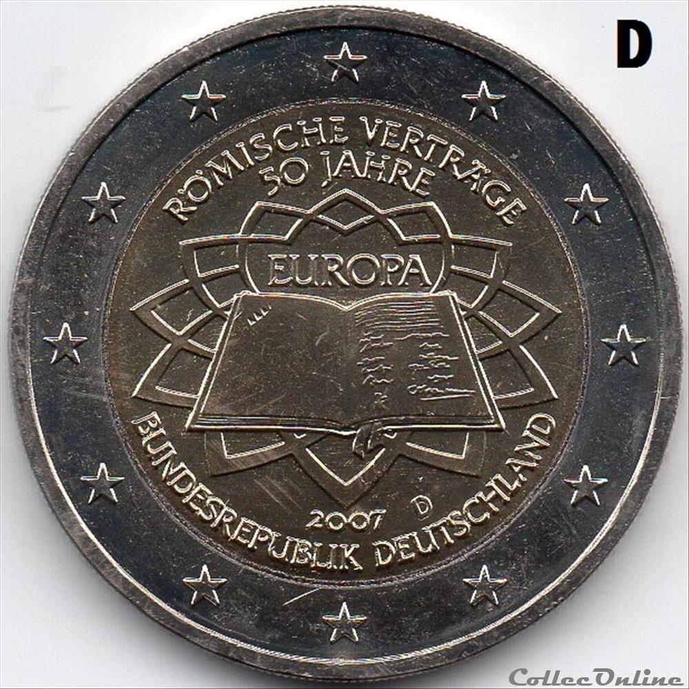 monnaie euro allemagne 2007 traite de rome