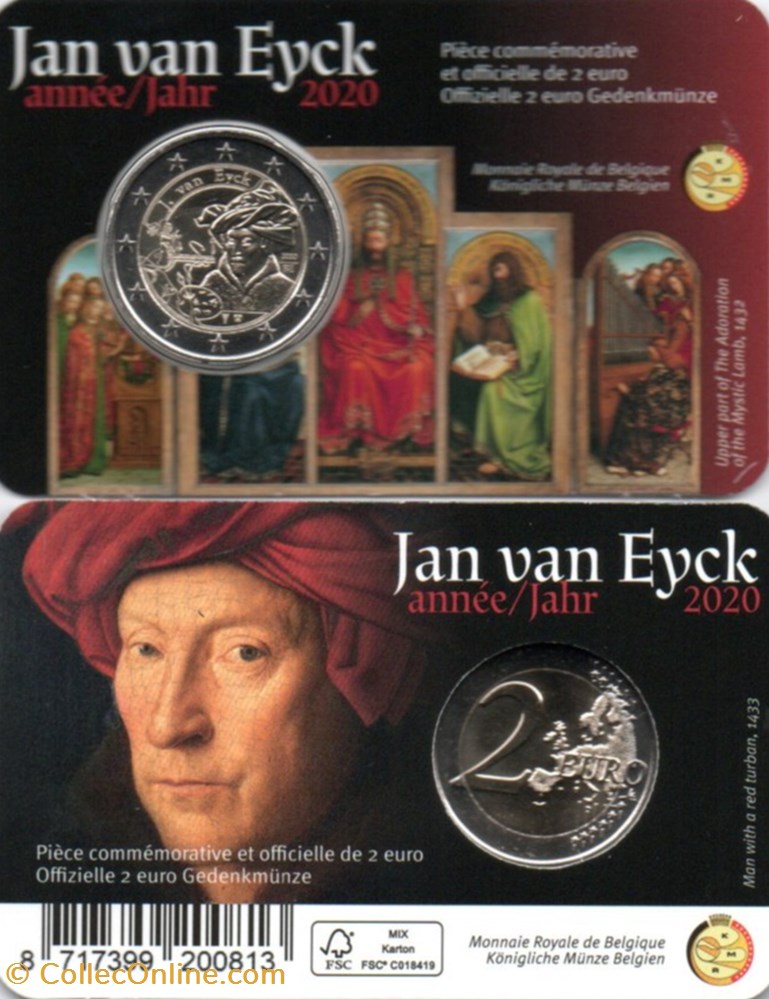 2020 : Jan Van Eyck 2 monnaie euro belgique 2020 jan van eyck