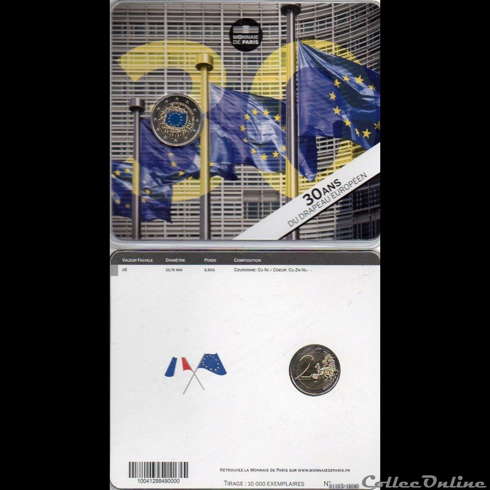 monnaie france 2015 30ieme anniversaire drapeau europeenne colore