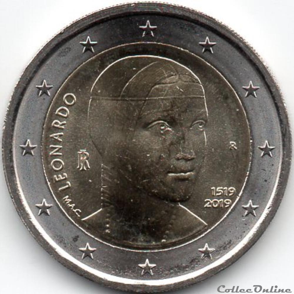 monnaie euro italie 2019 leonardo da vinci